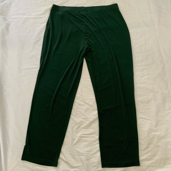 Susan Graver Liquid Knit Straight Leg Pull On Pants Dark Green Comfy 1X - Picture 11 of 13